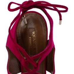 Pre Owned صندل أكوازورا ملتف حول الكاحل جلد سويدى وردى مقاس 38