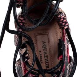 Pre Owned صندل أكوازورا أمازون جلد ثعبان متعدد الألوان برباط مقدمة مفتوحة مقاس 38