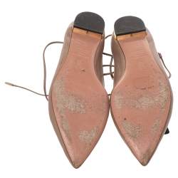 Pre Owned Aquazzura Beige Leather Christy Flat Sandals Size 41