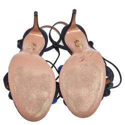 مملوكة مسبقًا صندل أكوازورا  ديسكو سويدي أزرق وترتر بحزام للكاحل مقاس 40 