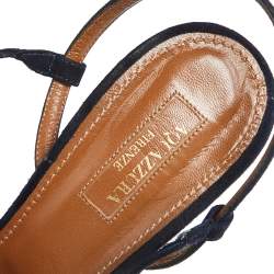 مملوكة مسبقًا صندل أكوازورا  ديسكو سويدي أزرق وترتر بحزام للكاحل مقاس 40 