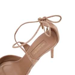 Pre Owned Aquazzura Beige Suede Matilde Cross Straps Sandals Size 36