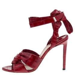 مملوكة مسبقًا صندل ألتوزارا زوني جلد إيل أحمر بعقدة مقاس 39