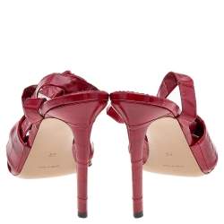 مملوكة مسبقًا صندل ألتوزارا زوني جلد إيل أحمر بعقدة مقاس 39