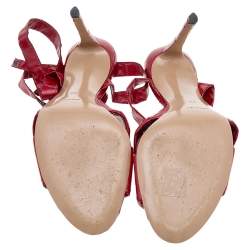 مملوكة مسبقًا صندل ألتوزارا زوني جلد إيل أحمر بعقدة مقاس 39