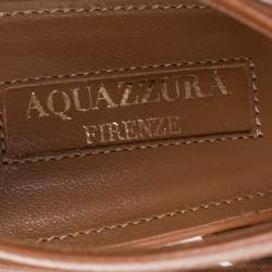 Pre Owned Aquazzura Brown Leather Holli Lace Up Sandals Size 38