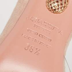 Aquazzura Beige Suede and PVC Eclipse Pumps Size 36.5