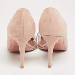 Aquazzura Beige Suede and PVC Eclipse Pumps Size 36.5