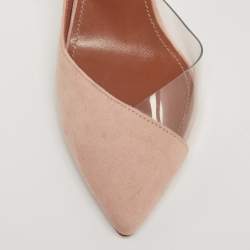 Aquazzura Beige Suede and PVC Eclipse Pumps Size 36.5