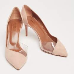 Aquazzura Beige Suede and PVC Eclipse Pumps Size 36.5