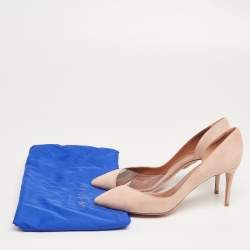 Aquazzura Beige Suede and PVC Eclipse Pumps Size 36.5
