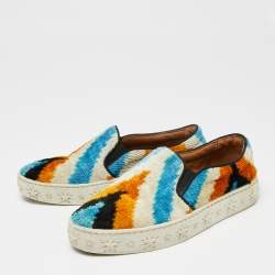 Aquazzura Multicolor Velvet Slip on Sneakers Size 35.5