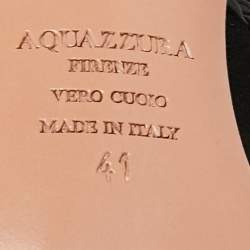 Pre Owned Aquazzura  Black Suede And Leather Open Toe Ankle Wrap  Sandals Size 41