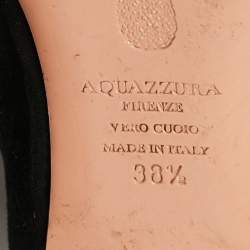 Pre Owned حذاء باليرينا فلات أكوازورا سويدي أسود بحزام للكاحل مقاس 38.5