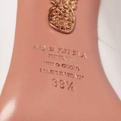 Pre Owned حذاء كعب عالي أكوازورا فوريفر مارلين جلد أبيض مقاس 39.5