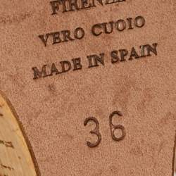 Pre Owned Aquazurra Beige Suede Wild One Cork Platform Wedge Sandals Size 36