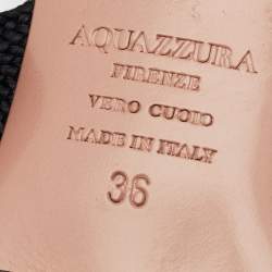 Pre Owned Aquazzura Multicolor Floral Print Fabric Tassel Ankle Wrap Flat Sandals Size 36