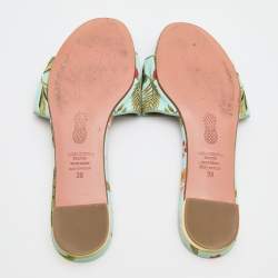 مملوكة مسبقًا صندل سلايد أكوازورا قماش مطرز متعدد الألوان مقاس 39