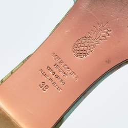 مملوكة مسبقًا صندل سلايد أكوازورا قماش مطرز متعدد الألوان مقاس 39