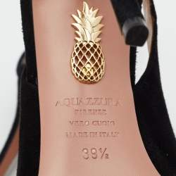 مملوكة مسبقًا حذاء كعب عالي أكوازورا سويدي أسود بفيونكة مقاس 39.5