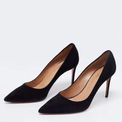 Pre Owned Aquazurra Black Suede Purist Pointed Toe Pumps Size 38