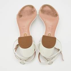Aquazzura White/Transparent Patent Leather And PVC Ankle Strap Sandals Size 39.5