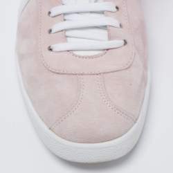 Pre Owned Aquazzura Pale Pink/White Suede And Leather Low Top Sneakers Size 41