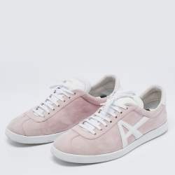 Pre Owned Aquazzura Pale Pink/White Suede And Leather Low Top Sneakers Size 41