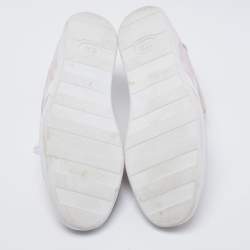 Pre Owned Aquazzura Pale Pink/White Suede And Leather Low Top Sneakers Size 41