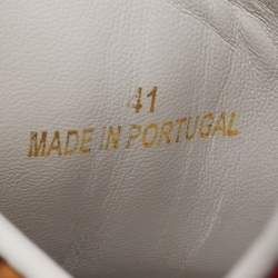 Pre Owned Aquazzura Multicolor Leopard Print Suede And Croc Embossed Leather Low Top Sneakers Size 41