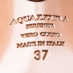 مملوكة مسبقًا Aquazzura White Leather Hello Lover Ankle Cuff Pumps Size 37