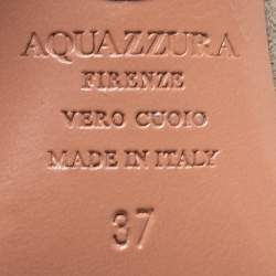 Pre Owned Aquazzura Taupe Suede Powder Puff Slingback Pumps Size 37