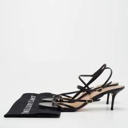 Pre Owned Aquazzura Black Leather Carolyne Strappy Sandals Size 40