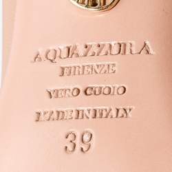 Pre Owned Aquazzura Beige Leather Tango Curvy Lace Up Pumps Size 39