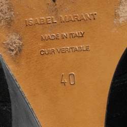 Pre Owned Aquazzura Black Leather and Suede Wedge Ankle Boots Size 40