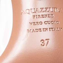 Pre Owned Aquazzura Beige Leather and PVC Slingback Sandals Size 37