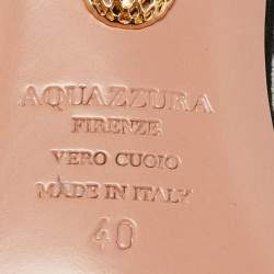 Pre Owned Aquazzura Black Suede Wild Thing Fringe Ankle Wrap Sandals Size 40