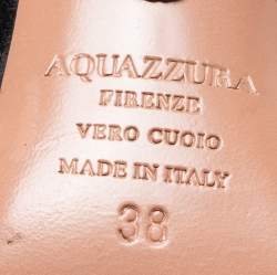 Pre Owned Aquazzura Black Suede Ankle Strap Pointed Toe Pumps Size 38