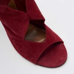 Pre Owned Aquazzura Red Suede Sexy Thing Booties Size 39