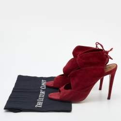 Pre Owned Aquazzura Red Suede Sexy Thing Booties Size 39