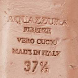 Pre Owned Aquazzura Blue Denim Star Studded Pointed Toe Slingback Sandals Size 37.5