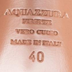 Pre Owned Aquazzura White and Black Corduroy Slide Sandals Size 40