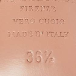 Pre Owned Aquazzura White Leather Fringes Ankle Strap Sandals Size 36.5