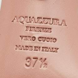 Pre Owned Aquazzura White Leather and PVC Ankle Strap Sandals Size 37.5