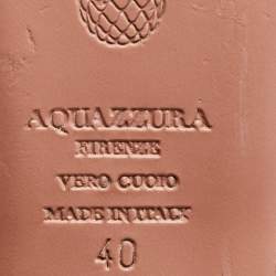 Pre Owned Aquazzura Green Velvet Powder Puff Pom Pom Flat Mules Size 40