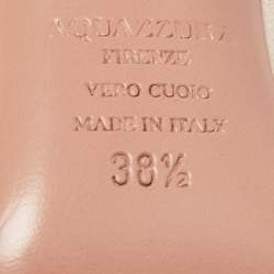 Pre Owned Aquazzura Beige Satin Forever Marilyn Cut Out Tassel Detail Pumps Size 38.5