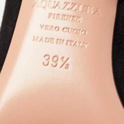 Pre Owned Aquazzura Black Suede Pointed Toe Slingback Sandals Size 39.5