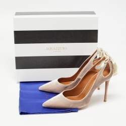 Pre Owned Aquazzura Grey Velvet Forever Marilyn Pumps Size 39