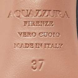 Pre Owned Aquazzura Black/Transparent Leather and PVC Ankle Strap Sandals Size 37