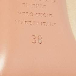 Pre Owned Aquazzura Beige/Gold Suede, Leather and Mesh Savoy Pumps Size 38